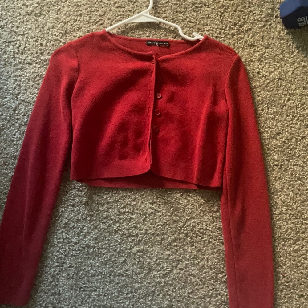 Brandy Melville cropped button down sweater